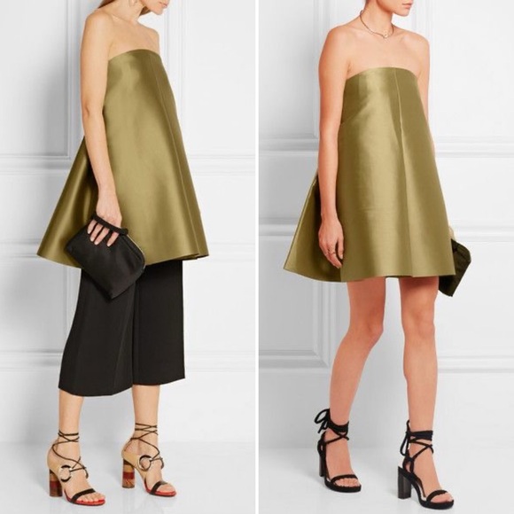 Solace London Gold Strapless Mini Dress - Picture 3 of 16